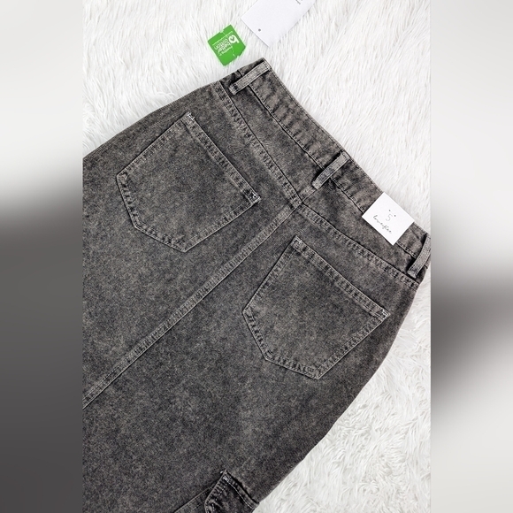 love, Fire Black Denim A-Line Skirt - Picture 7 of 13